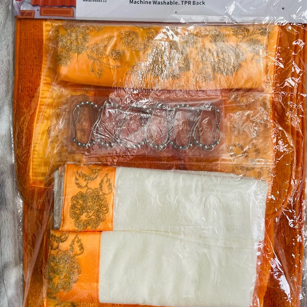Elegant Orange Bath Accessory Set